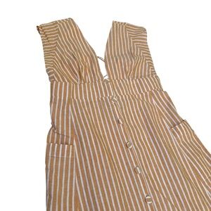 ASOS Women’s Striped Sleeveless Sun Dress Size 8 Cotton/Linen NWT Creamsicle